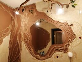Atunci când se uită la pereții suportabila la baie am vrut să fac mai plin de viață: baie renovare în Eco-stil