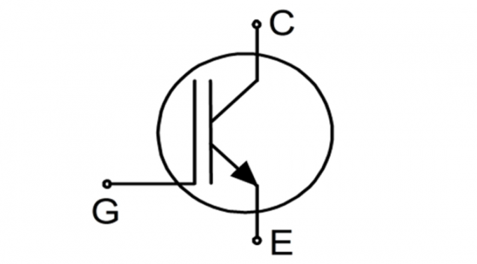 circuite Pictogram tranzistor în cazul în care G - obturatorul, colector C, E - emițător.